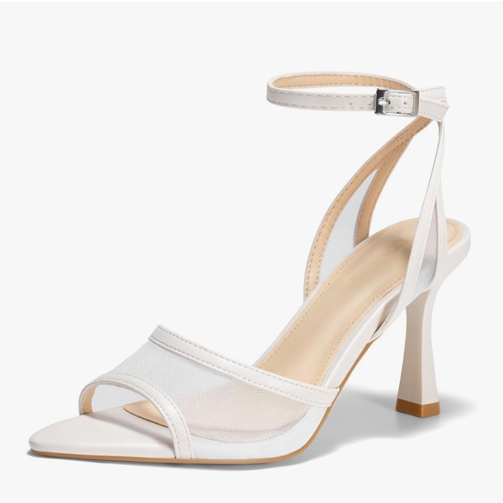 Elegant White Strappy Heels